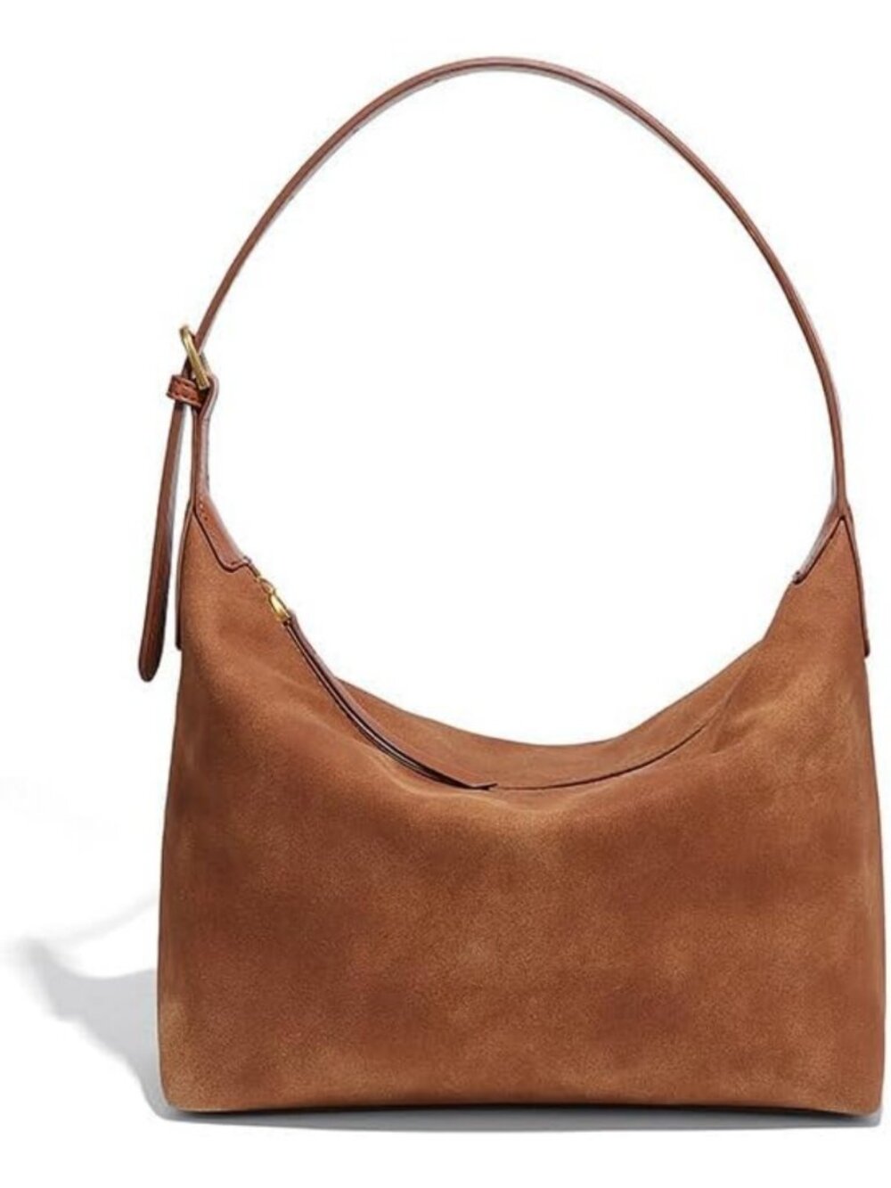 Vintage Suede Hobo Bag for Women | Lightweight Crossbody Purse with 2 Straps